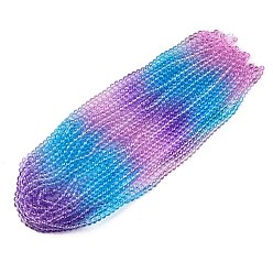 Фиолетовый Выпечка расписные прозрачные стеклянные бусины, градиент цвета, сегментированные разноцветные бусины, круглые, фиолетовые, 8 мм, отверстие : 1 мм, около 106 шт / нитка, 31.10'' (79 см)