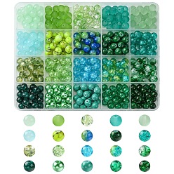 (52) Непрозрачная лаванда Круглые стеклянные бусины своими руками, изготовление ювелирных изделий, наборы для поиска, разноцветные, 7.5~9 мм, отверстие : 1~1.6 мм, 20 шт / стиль