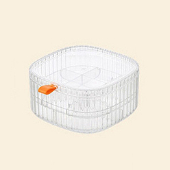 Clear Plastic Jewelry Storage Grids Boxes, 1-Layer Jewelry Storage Case for Rings, Earrings, Square, Clear, 15x15x2.8cm