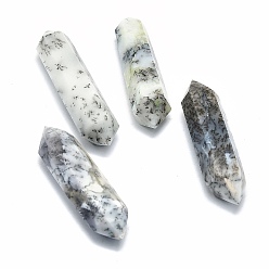 White African Opal Natural White African Opal Beads, Healing Stones, Reiki Energy Balancing Meditation Therapy Wand, No Hole/Undrilled, Double Terminated Point, 54~55x13~16x12~14mm