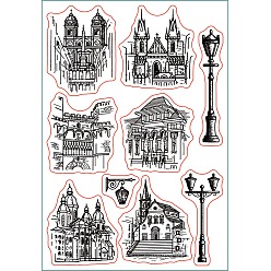 Building Пластиковые штампы пвх, для diy scrapbooking, фотоальбом декоративный, изготовление карт, штампы, Шаблон здания, 16x11x0.3 см