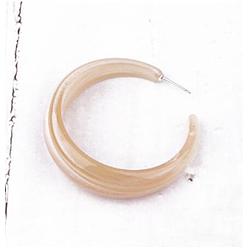 Beige Boucles d'oreilles minimalistes en résine acrylique en forme de C, bijoux d'oreille uniques