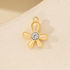 Золотой Подвески из металла с микропаве из кубического циркония, , золотые, 10.4x12 мм