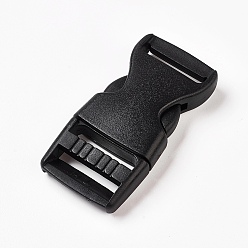 Black PP Plastic Side Release Buckles, Survival Bracelet Clasps, Black, 65x32x12mm, Hole: 4x25mm