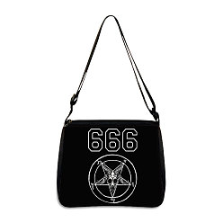 Star Polyester Bag, Gothic Style Adjustable Shoulder Bag for Wiccan Lovers, Star, 24x20cm