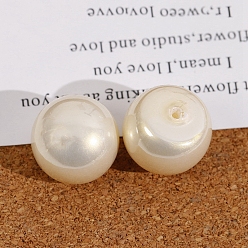 PapayaWhip Acrylic Beads, Imitation Pearl, Half Drilled, Half Round, PapayaWhip, 20x18mm