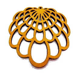 Goldenrod Wood Big Pendants, for Earring Jewelry Making, Leaf, Goldenrod, 60~70x2mm