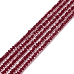 Brun Chapelets de perles en verre transparentes  , facette, ronde, brun, 2mm, Trou: 0.6mm, Environ 182~201 pcs/chapelet, 14.57~15.24 pouce ((37~38.7 cm)