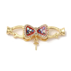 (123L) Белый крем непрозрачный блеск Латунное микропейв, прозрачный кубический цирконий, складные застежки, с эмалью и ракушкой, долговечный, без свинца и без кадмия, реальный 18 k позолоченный, бантом, огнеупорный кирпич, 31 мм