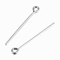 Stainless Steel Color 304 Stainless Steel Eye Pin, Stainless Steel Color, 25mm, Hole: 1.9x2mm, Pin: 0.7mm
