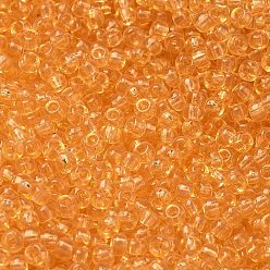 (RR132) Transparent Light Topaz MIYUKI Round Rocailles Beads, Japanese Seed Beads, 8/0, (RR132) Transparent Light Topaz, 8/0, 3mm, Hole: 1mm, about 19000~20500pcs/pound