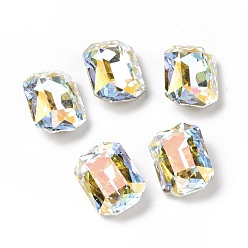 Light Crystal AB Cabujones de diamantes de imitación de vidrio estilo ab claro, espalda y espalda planas, Rectángulo, luz cristal ab, 18x13x6.8 mm
