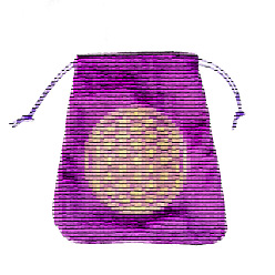 Round Velvet Tarot Cards Storage Drawstring Bags, Tarot Desk Storage Holder, Purple, Round Pattern, 16.5x15cm