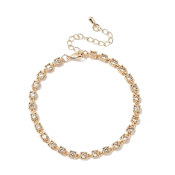 Желтая Старая Ткань  Браслеты с квадратными звеньями из кубического циркония, украшения из латуни для женщин, реальный 18 k позолоченный, старое кружево, 6-5/8 дюйм (16.7 см)