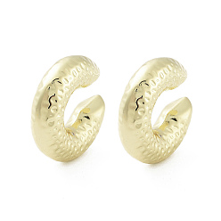 Real 18K Gold Plated Donut Brass Cuff Earrings, Long-Lasting Plated, Cadmium Free & Lead Free, Real 18K Gold Plated, 25x7.5mm