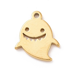 Golden 304 Stainless Steel Charms, Ghost Charms, Golden, 12x10x1mm, Hole: 1mm