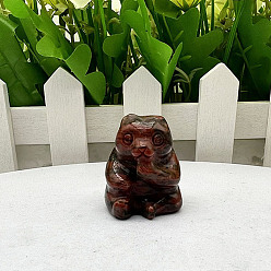 Родонит Скульптурные украшения из натурального родонита, для украшения стола домашнего офиса, медведь, 30~40 мм