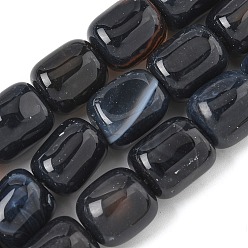 Черный Натуральный черный агат бисер нитей, окрашенная и подогревом, колонка, чёрные, 15~16x11.5~13x11~13 мм, отверстие : 1.6 мм, около 12 шт / нитка, 7.17~7.28'' (18.2~18.5 см)