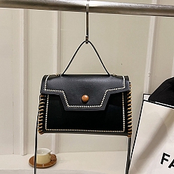 Черный Наборы прямоугольных сумок через плечо своими руками, включая материалы сумки из искусственной кожи, чёрные, 14x20x11 см