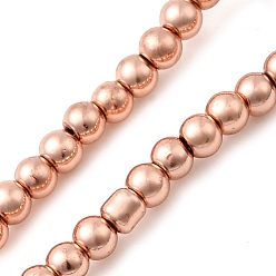 Гальванический Розовый Золотой Стеклянные бусины с гальваническим покрытием , круглые, покрытием из розового золота, 4.5 мм диаметром, отверстие : 0.9 мм, около 108~110 шт / нитка, 16.14'' (41 см)