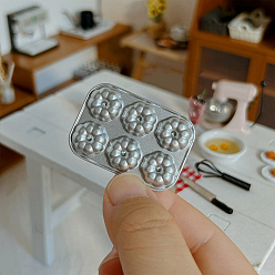 Flower Alloy Mini Cake Baking Mold, for Dollhouse Kitchen Accessories, Flower, 22x15x3mm
