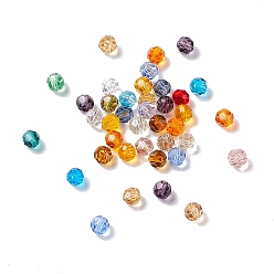 Mixed Color Imitation Austrian Crystal Beads, Grade AAA, Faceted(32 Facets), Round, Mixed Color, 4mm, Hole: 0.7~0.9mm
