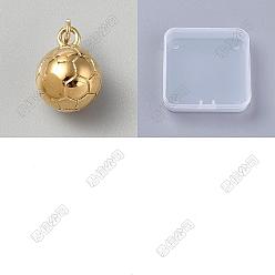 Football 4Pcs Sports 304 Stainless Steel Pendants, with Jump Ring, Football, 16.5x12.5mm, Hole: 3mm