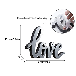 Серебро Знак любви из дерева и акрила, для домашнего украшения рабочего стола, серебряные, 151x229x18 мм