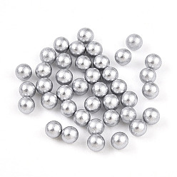 Светло-серый Абс пластиковые жемчужные бисера, круглые, матовый стиль, нет отверстий / незавершенного, светло-серый, 3 мм, о 10000 шт / комплект