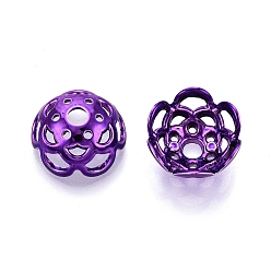 Темно-Фиолетовый АБС-бутылки с УФ-покрытием, цветок, темно-фиолетовый, 17x16.5x9 мм, отверстие : 3.5 мм