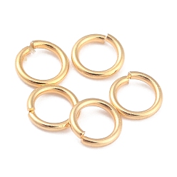 Real 24K Gold Plated Rack Plating Brass Jump Rings, Open Jump Rings, Long-Lasting Plated, Real 24K Gold Plated, 4x0.6mm, Inner Diameter: 2.8mm