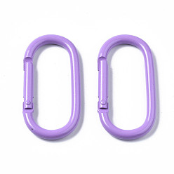 Medium Purple Aluminum Spring Gate Ring, Oval, Medium Purple, 50x25x4.5mm, Inner Diameter: 42x16mm