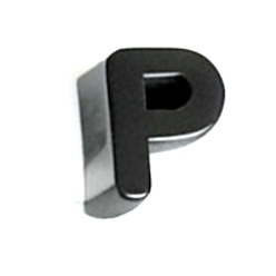 Letter P Европейский бусы акриловые, бусины с большим отверстием, Письмо P, 21x17.5x13.5 мм, отверстие : 6 мм