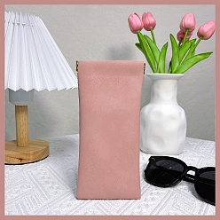 Pink Прямоугольный футляр для очков из искусственной кожи, переносной вставной чехол для солнцезащитных очков, мягкая сумка для хранения с утюгом и отжимным верхом, розовые, 180x90 мм