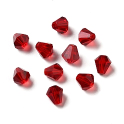 Crimson Glass Imitation Austrian Crystal Beads, Faceted, Diamond, Crimson, 8x7.5mm, Hole: 0.9mm