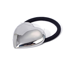 Сердце Эластичные аксессуары для волос из нержавеющей стали, для девочек или женщин, резинка для волос / резинки для волос, сердце, внутренний диаметр: 40 мм