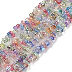 (52) Непрозрачная лаванда Стеклянные бусины с гальваническим покрытием , арахис, разноцветные, 3~4x6~7x4~5 мм, отверстие : 1 мм, около 156~158 шт / нитка, 15.35''~15.75'' (39~40 см)