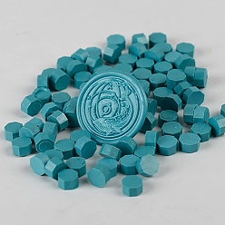 Dark Cyan Sealing Wax Particles, for Retro Seal Stamp, Octagon, Dark Cyan, Package Bag Size: 114x67mm, about 100pcs/bag