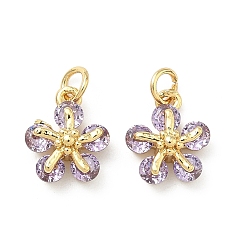 Средний Фиолетовый Кулон из циркония, , без свинца и без кадмия, стойки покрытие, долговечный, реальный 18 k позолоченный, средне фиолетовый, 10.5x8.5x4 мм, Перейти кольцо: 4x0.8 мм, 2.5 мм внутренним диаметром