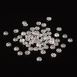 Platinum Brass Bead Caps, Platinum, 6x1.5mm, Hole: 0.8mm