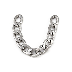 Нержавеющая Сталь Цвет Изготовление мужских ювелирных изделий, устойчивых к потускнению 304 кубинские звенья из нержавеющей стали, массивные цепи для бордюров, несварные, цвет нержавеющей стали, 10x7x1.8 мм