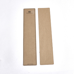 Tan Cardboard Display Cards, Used For 6 Pairs Hair Barrettes, Rectangle, Tan, 29.2x6.2x0.03~0.04cm, Hole: 7mm