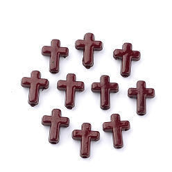Dark Red Opaque Acrylic Beads, Cross, Dark Red, 16x12x4.5mm, about 1230pcs/500g