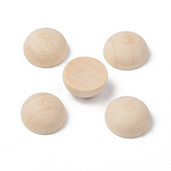 Old Lace Unfinished Natural Wood Cabochons, Undyed, Half Round/Dome, Old Lace, 12x6mm