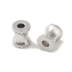 Platinum Rack Plating Brass Beads, Long-Lasting, Lead Free & Cadmium Free, Cloumn, Platinum, 6x7mm, Hole: 2mm