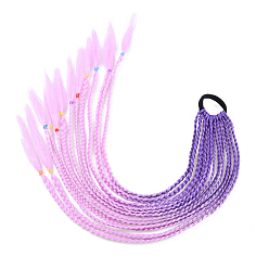 Lilac High Temperature Fiber Colored Braids Hair Piece Ponytail Dreadlocks Hair Ornaments, Hair Accessories Women Children Girl, Lilac, 600~650mm