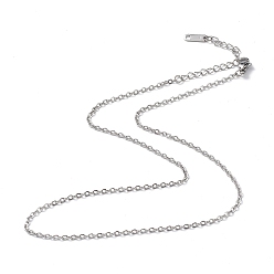 Stainless Steel Color 304 Stainless Steel Cable Chain Necklace for Men Women, Stainless Steel Color, 15.94 inch(40.5cm)