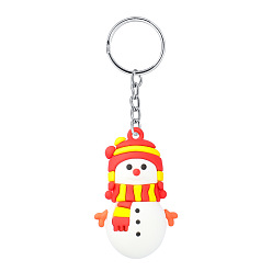 6. Snowman 2 Cute Reindeer Snowman PVC Keychain Pendant - Christmas Decoration Gift.