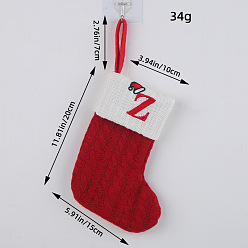 FF1-26/Z Classic Red Letter Christmas Stocking Knit Decoration Festive Holiday Ornament