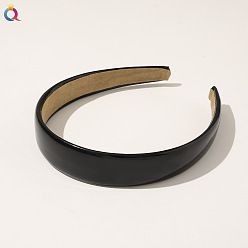 B116 Bright Candy PU Headband - Black Candy-colored PU Leather Headband - Simple Hairband, Chanel Style, Hair Accessories.
